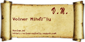 Volner Mihály névjegykártya